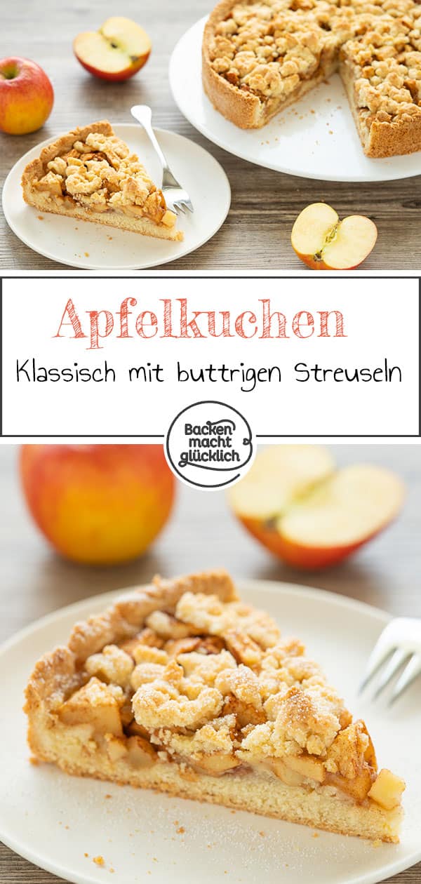 Apfel-Streuselkuchen geht einfach immer: zum Kaffee und zur Party, fürs Gartenfest und den Kindergarten. Jeder, der buttrige Streusel und saftige Äpfel mag, wird den Apfelkuchen mit Streuseln lieben! Und mit meinem einfachen Rezept für Apfelkuchen mit Streuseln gelingt er auch euch ganz bestimmt.