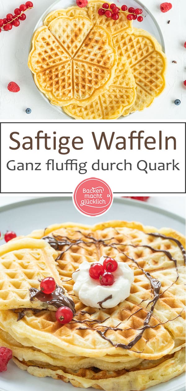 Diese Quarkwaffeln gehören definitiv zu den besonders fluffigen und saftigen Waffeln. Das einfache Rezept für die Waffeln mit Quark könnte ein neues Lieblingsrezept für die ganze Familie sein: schnell, simpel, lecker!