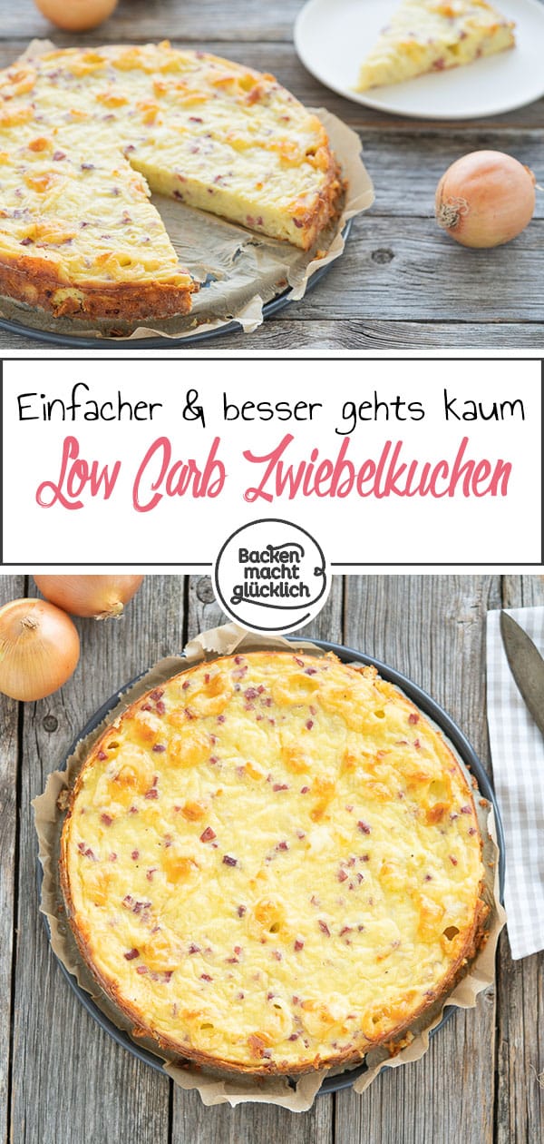 Dieser Zwiebelkuchen ohne Boden überzeugt jeden: saftig, schnell, würzig! Noch dazu beinhaltet er wenige Kohlenhydrate