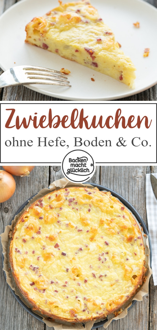 Dieser Zwiebelkuchen ohne Boden überzeugt jeden: saftig, schnell, würzig! Noch dazu beinhaltet er wenige Kohlenhydrate