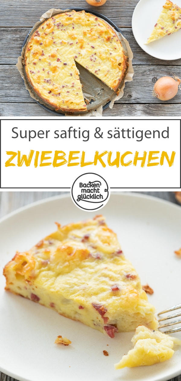 Dieser Zwiebelkuchen ohne Boden überzeugt jeden: saftig, schnell, würzig! Noch dazu beinhaltet er wenige Kohlenhydrate