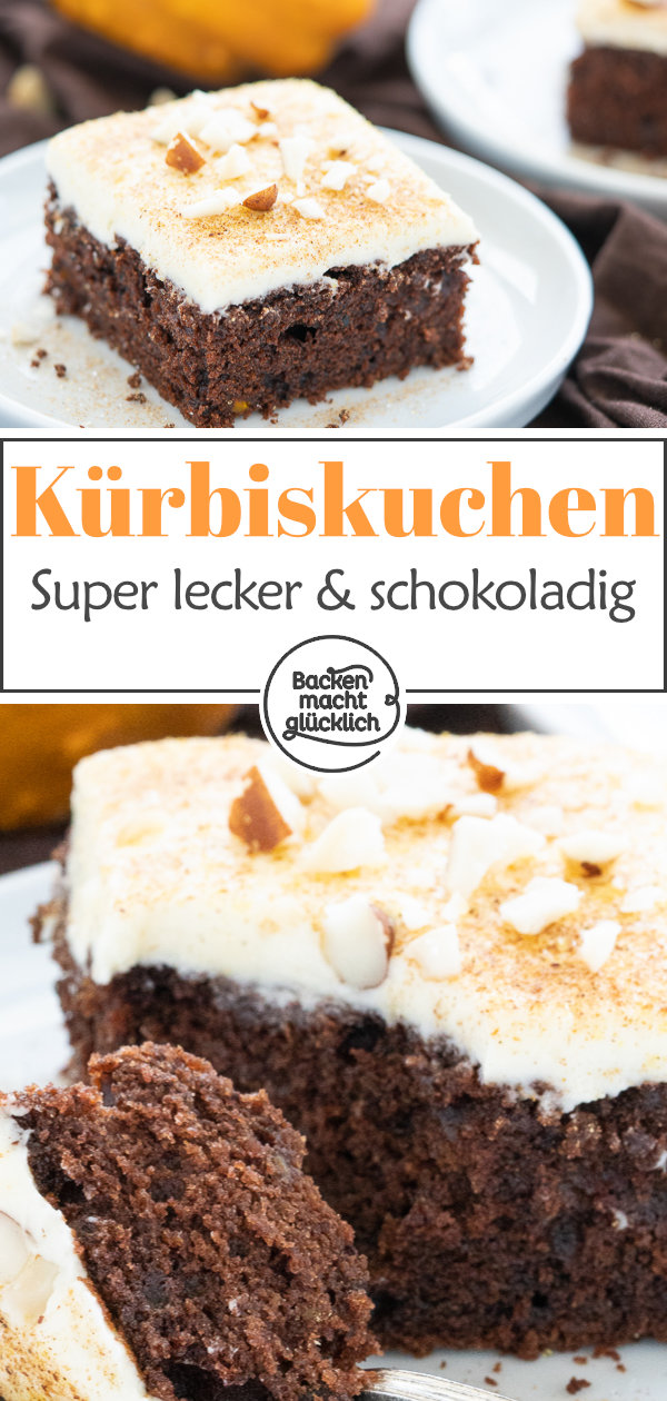 Einfacher Kürbiskuchen mit Schokolade - das perfekte Herbstrezept! Der Hokkaido-Kuchen wird herrlich saftig und aromatisch