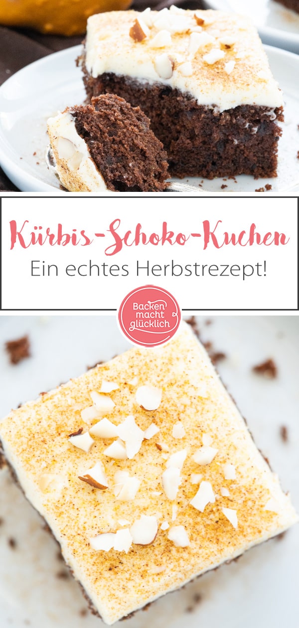 Einfacher Kürbiskuchen mit Schokolade - das perfekte Herbstrezept! Der Hokkaido-Kuchen wird herrlich saftig und aromatisch