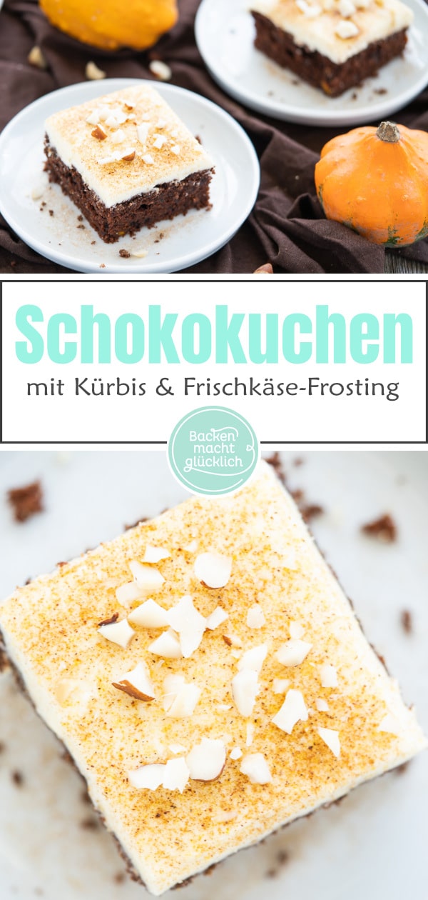 Einfacher Kürbiskuchen mit Schokolade - das perfekte Herbstrezept! Der Hokkaido-Kuchen wird herrlich saftig und aromatisch