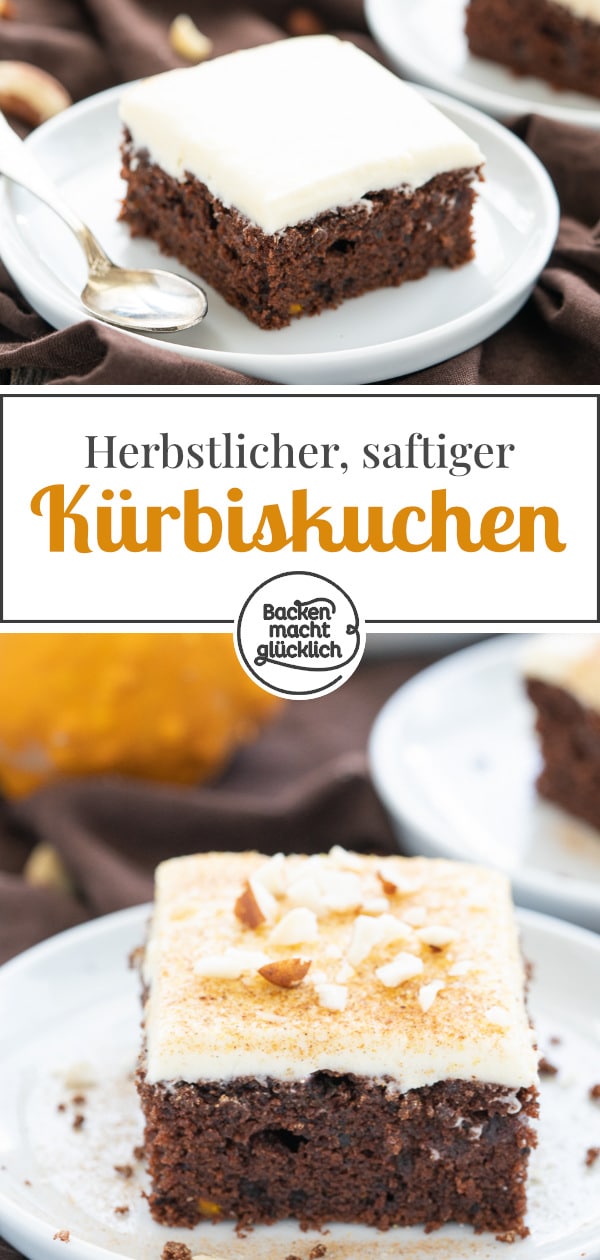 Einfacher Kürbiskuchen mit Schokolade - das perfekte Herbstrezept! Der Hokkaido-Kuchen wird herrlich saftig und aromatisch