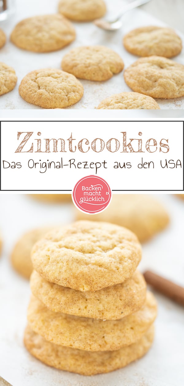 Herrlich softe Zimtzucker-Cookies mit leichter Kruste. Diese amerikanischen Snickerdoodles sind ein ganz besonderer Keksgenuss!