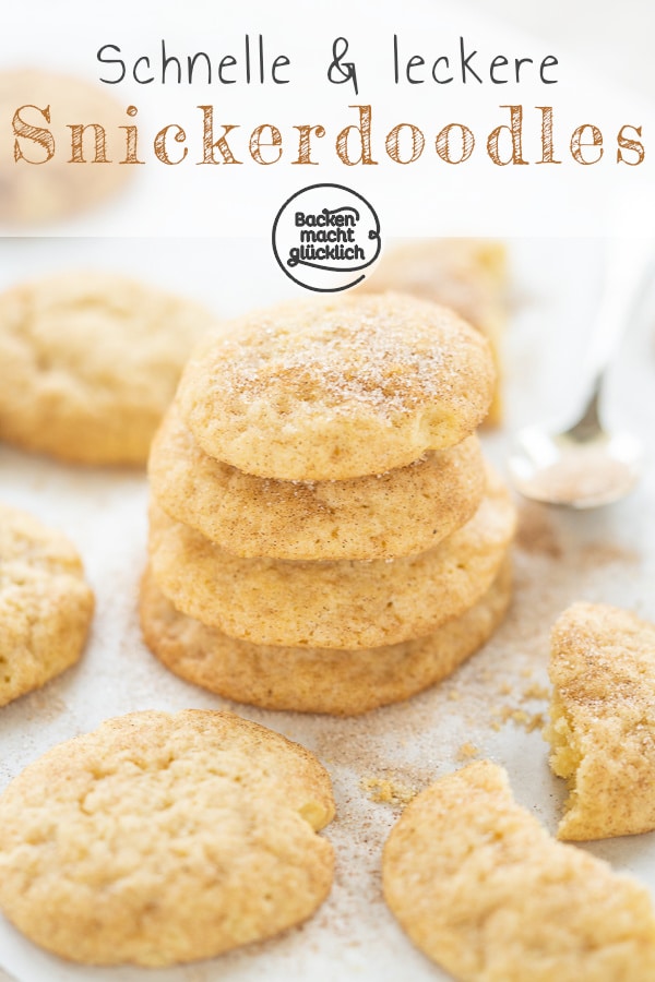 Herrlich softe Zimtzucker-Cookies mit leichter Kruste. Diese amerikanischen Snickerdoodles sind ein ganz besonderer Keksgenuss!