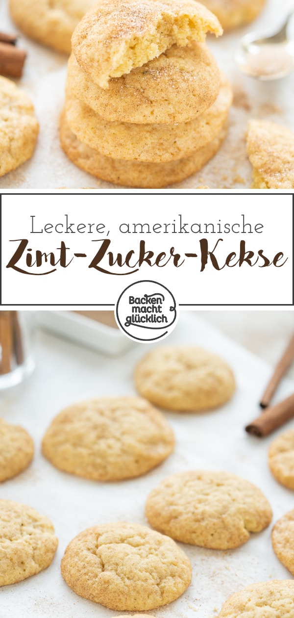 Herrlich softe Zimtzucker-Cookies mit leichter Kruste. Diese amerikanischen Snickerdoodles sind ein ganz besonderer Keksgenuss!