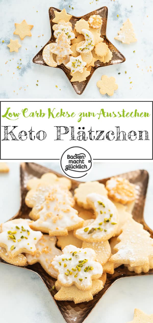 Tolles Rezept für einfache Low Carb Weihnachtsplätzchen zum Ausstechen. Die leckeren Low Carb Mandelplätzchen sind für die glutenfreie, kohlenhydratarme und ketogene Ernährung geeignet.