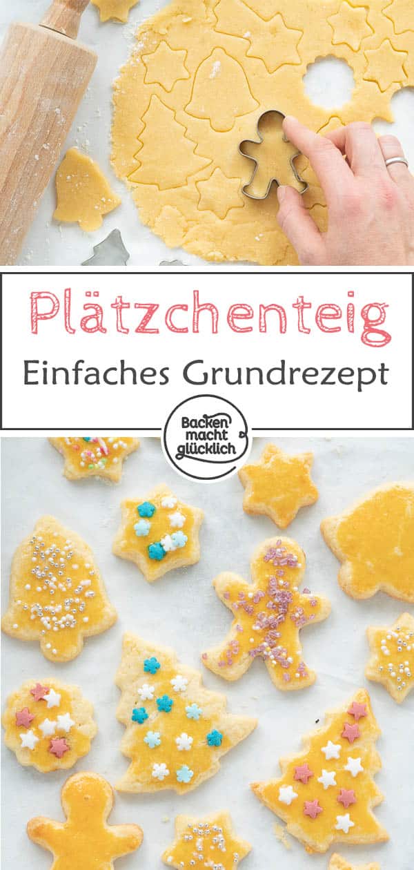 Das einfachste Rezept für Plätzchenteig zum Ausstechen. Diese leckeren Weihnachtsplätzchen schmecken wirklich jedem und lassen sich toll verzieren! 