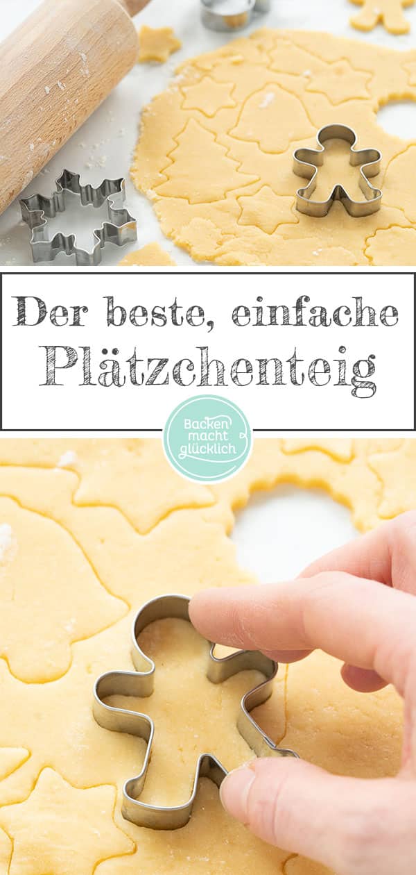 Das einfachste Rezept für Plätzchenteig zum Ausstechen. Diese leckeren Weihnachtsplätzchen schmecken wirklich jedem und lassen sich toll verzieren! 