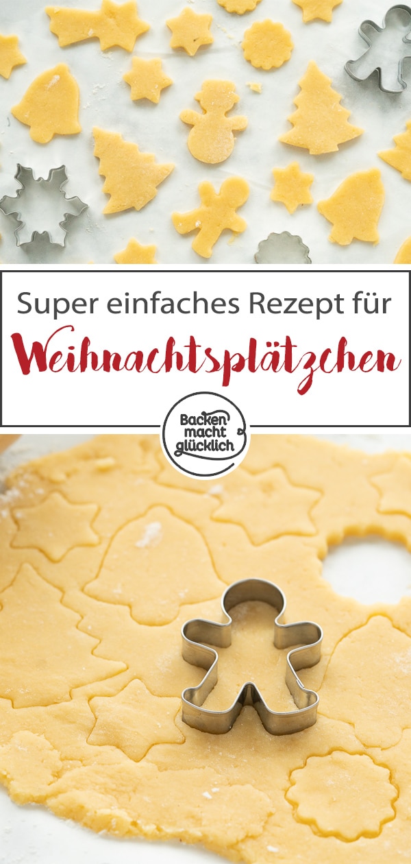 Das einfachste Rezept für Plätzchenteig zum Ausstechen. Diese leckeren Weihnachtsplätzchen schmecken wirklich jedem und lassen sich toll verzieren! 