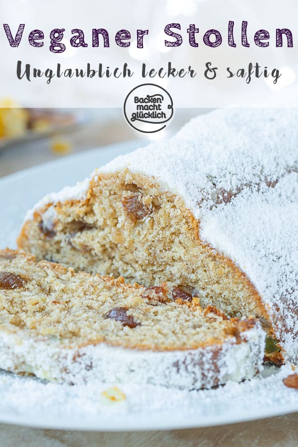 Einfacher veganer Stollen ohne Ei, Butter und Co. Der Weihnachts-Klassiker mal komplett ohne tierische Zutaten. Mit diesem veganen Christstollen-Rezept ist es möglich. Simpel, saftig, lecker!