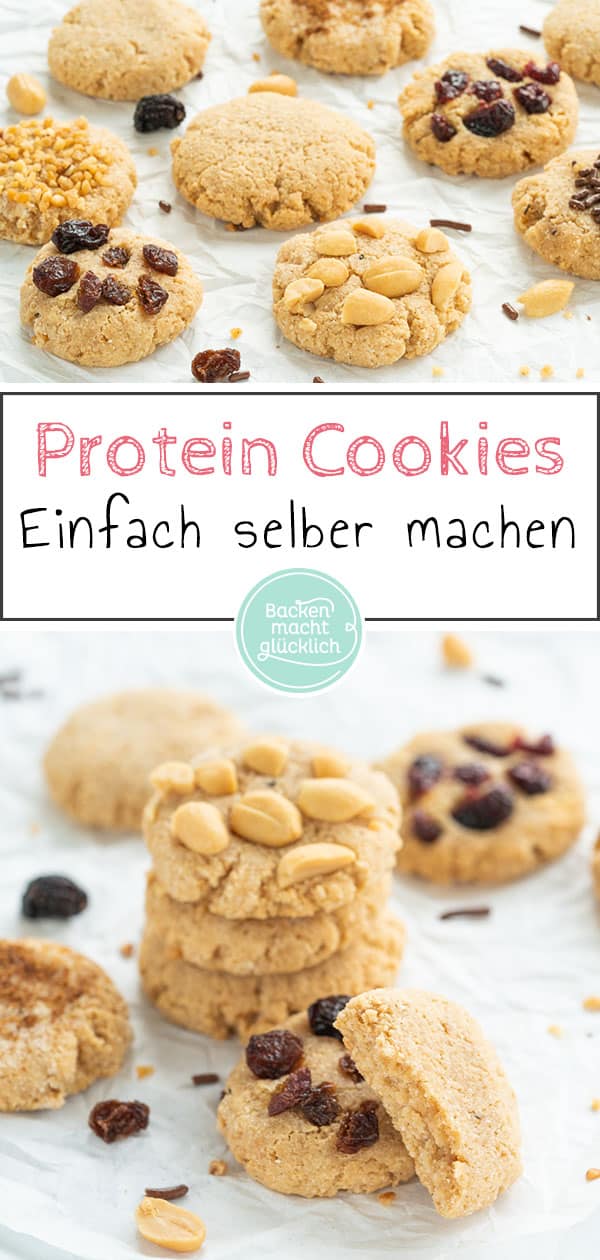 Tolles Rezept für softe Proteinkekse ohne Zucker. Die schnellen Protein Cookies liefern auf gesunde und leckere Art Eiweiß und gesunde Fette