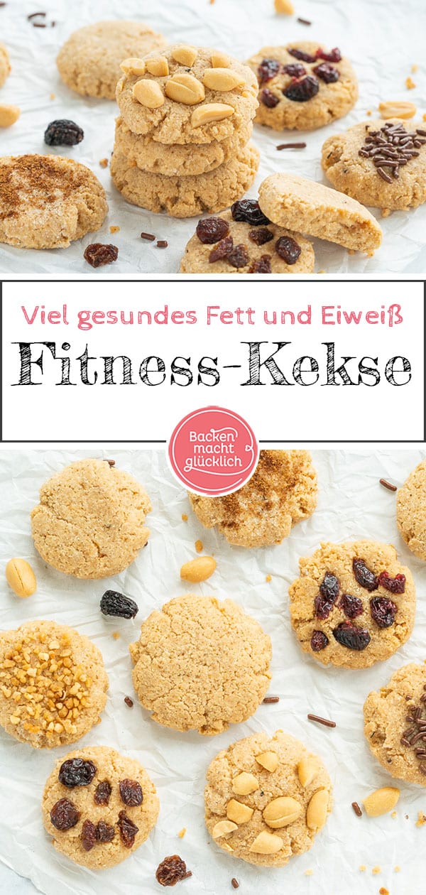 Tolles Rezept für softe Proteinkekse ohne Zucker. Die schnellen Protein Cookies liefern auf gesunde und leckere Art Eiweiß und gesunde Fette