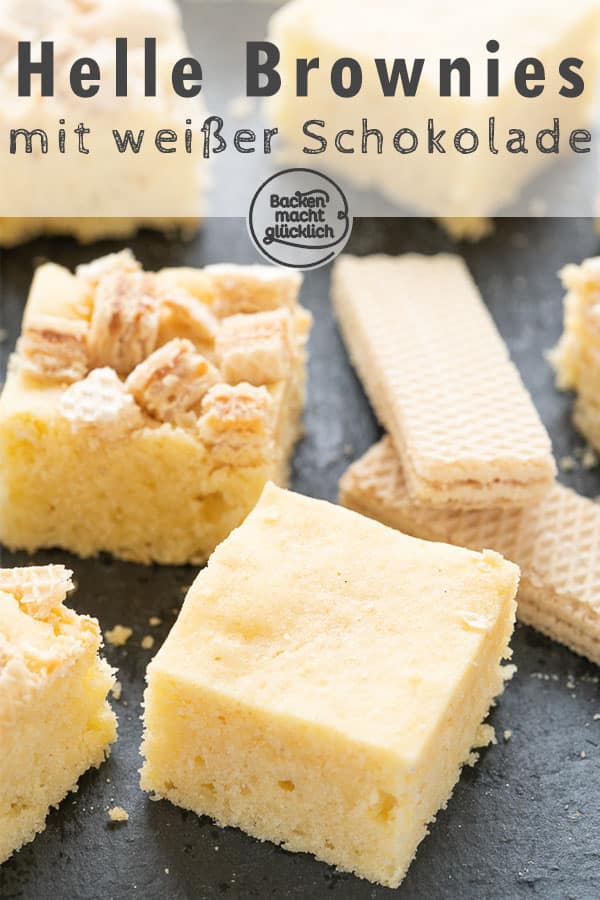 Weiße Schokolade Blondies sind so etwas wie die hellen Geschwister klassischer Brownies. Zusammen mit einem leicht knusprigen Waffeltopping ergeben sie himmlische Kuchenhappen! Das Blondie-Rezept ist einfach und schnell gemacht.