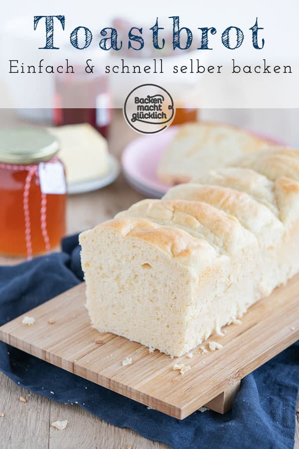 Einfaches, schnelles Rezept für leckeren Butter-Toast. Das Toastbrot kann eher neutral oder süß sowie mit Weizen- oder Dinkelmehl gebacken werden. Das selbstgemachte Toastbrot wird herrlich buttrig und knusprig.