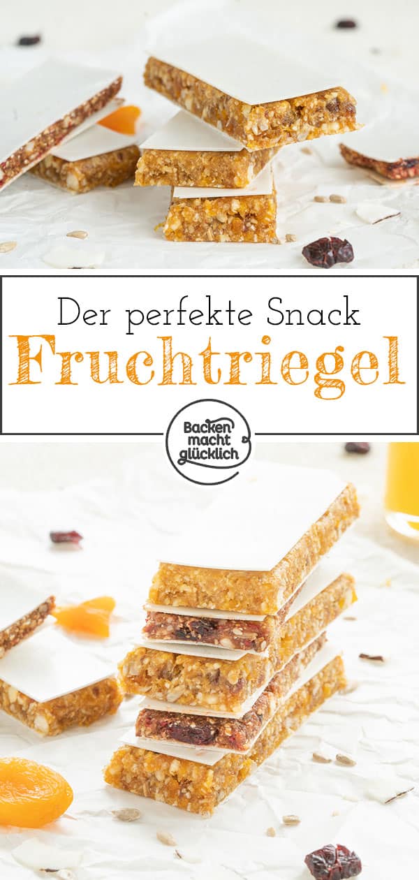 Diese leckeren Fruchtschnitten bestehen aus nur 3 Zutaten. Die einfachen Fruchtriegel sind super fix gemacht, gesund und vegan. Die Fruchtriegel sind perfekt für Klein und Groß!