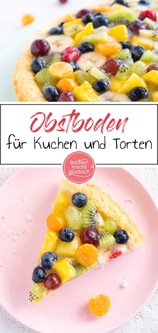 Ein einfaches Grundrezept für einen saftigen Obstboden aus Rührteig. Mit dem Obstkuchenteig lassen sich im Handumdrehen traumhafte Obstkuchen und Torten zaubern.  #obstkuchen #kuchenboden #grundrezept #tortenboden #backenmachtglücklich