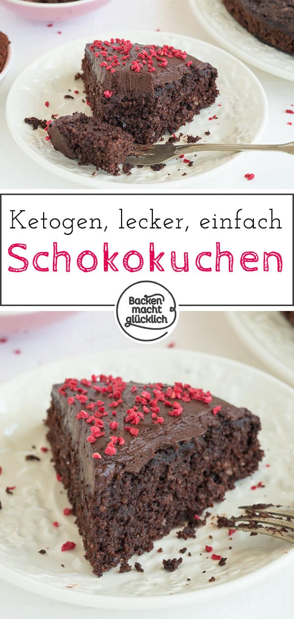 Leckerer, super einfacher Schokokuchen mit sehr wenigen Kohlenhydraten. Weiterer Pluspunkt: Das Rezept für den Keto-Schokokuchen kommt ohne Spezial-Zutaten aus.