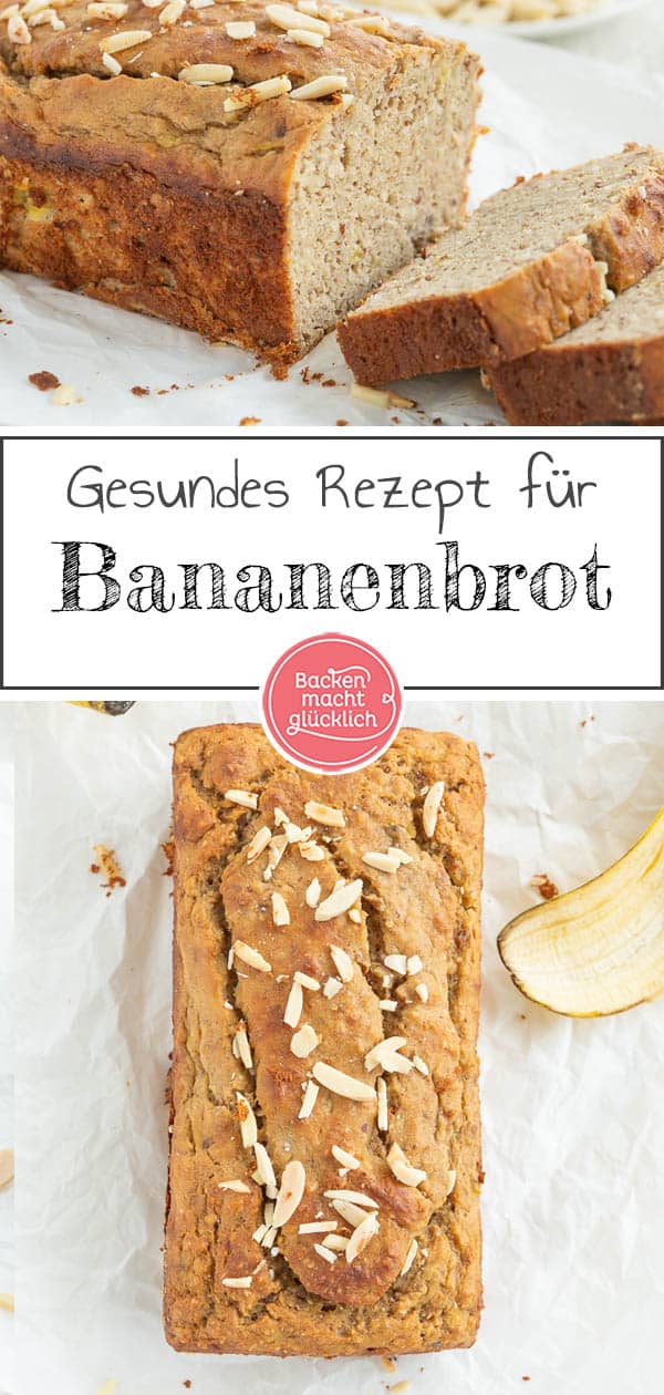 Dieses leckere Low Carb Banana Bread kommt ganz ohne Butter, Zucker und Mehl aus. Dafür schmeckt es aber genauso saftig und aromatisch wie das Original. Das gesunde Banana Bread ist eine klare Empfehlung! #bananbread #bananenbrot #lowcarb #banenkuchen #bananenbrotgesund #backenmachtglücklich