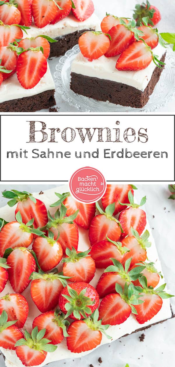 Diese köstlichen Erdbeer-Mascarpone-Brownies sehen nicht nur absolut verführerisch aus, sondern schmecken auch so. Die Brownies mit Erdbeeren sind nämlich schokoladig, cremig und fruchtig zugleich – die perfekte Kombination für den Sommer! #brownies #sommer #erdbeeren #erdbeerkuchen #schoko #backenmachtglücklich