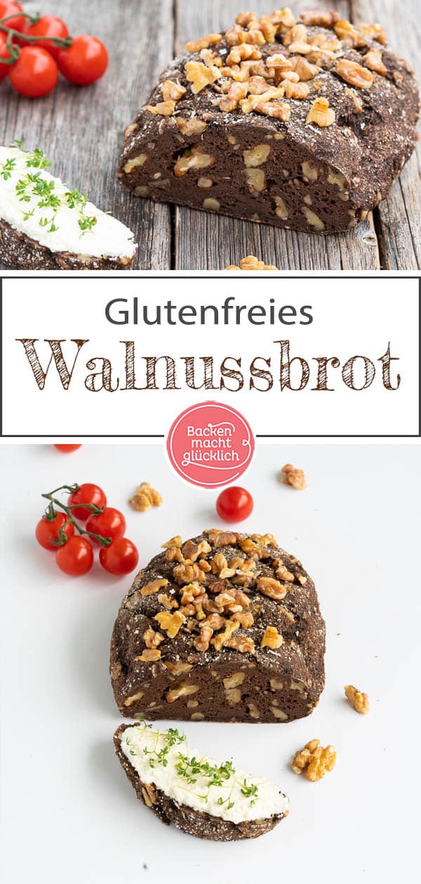 Dieses köstliche Low Carb Walnussbrot ist eine tolle Brotalternative, die kaum Kohlenhydrate enthält. Außerdem ist das leckere Brot mit Walnussmehl komplett glutenfrei! #walnussbrot #brotbacken #lowcarb #glutenfrei #backenmachtglücklich