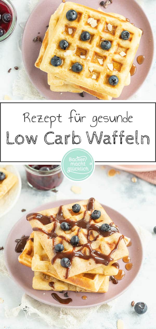 Die leckeren Protein-Waffeln ohne Zucker und Mehl versorgen euch mit richtig viel Eiweiß und sind komplett glutenfrei. Die gesunden Low Carb Waffeln sind außerdem blitzschnell gebacken und schmecken super köstlich! Ein wahrer Genuss für die ganze Familie. #waffeln #lowcarb #glutenfrei #eiweiß #lowcarbwaffeln #ohnezucker #fitness #backenmachtglücklich