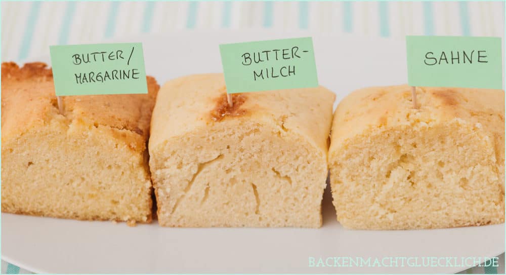 So kann man Butter ersetzen beim Backen: Mit unseren Tipps ist Kuchen backen ohne Butter kein Problem mehr - egal, ob du zu wenig Butter für den Kuchen hast oder Fett sparen möchtest. Mit großem Test, was Erdnussmus statt Butter, Joghurt statt Butter, Buttermilch statt Butter, Apfelmus statt Butter und Halbfettbutter statt Butter im Teig bewirken. #butterersatz #butterersetzen #backen #halbfettbutter #backenmachtglücklich