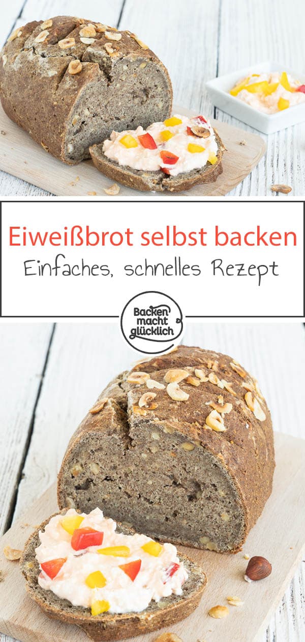 Ein wirklich einfaches Low Carb Brot mit Haselnüssen, das auch Anfängern sicher gelingt. In den Teig für das Nussbrot kommen zum Beispiel Flohsamenschalen, Haselnüsse, Walnussmehl und Sonnenblumenkerne. Schmeckt einfach nur köstlich! #brotbacken #lowcarb #glutenfrei #nussbrot #haselnussbrot #backenmachtglücklich