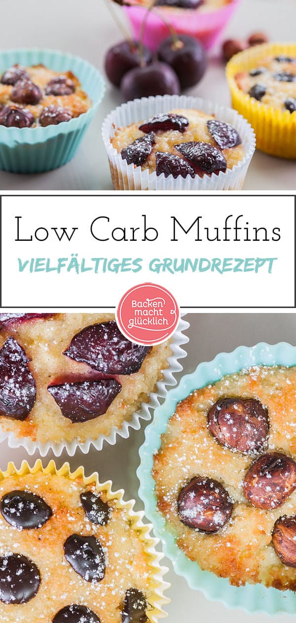 Das Rezept für gesunde Muffins ohne Zucker und Mehl ist nicht nur super lecker, sondern auch ganz einfach und schnell gemacht. Die Low Carb Muffins mit Mandeln und Kokosmehl kommen einfach immer gut an! #muffins #lowcarb #glutenfrei #zuckerfrei #backenmachtglücklich