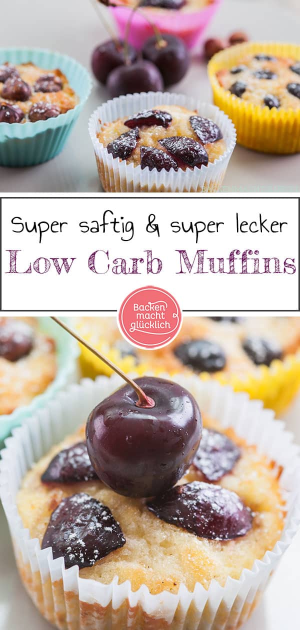 Das Rezept für gesunde Muffins ohne Zucker und Mehl ist nicht nur super lecker, sondern auch ganz einfach und schnell gemacht. Die Low Carb Muffins mit Mandeln und Kokosmehl kommen einfach immer gut an! #muffins #lowcarb #glutenfrei #zuckerfrei #backenmachtglücklich