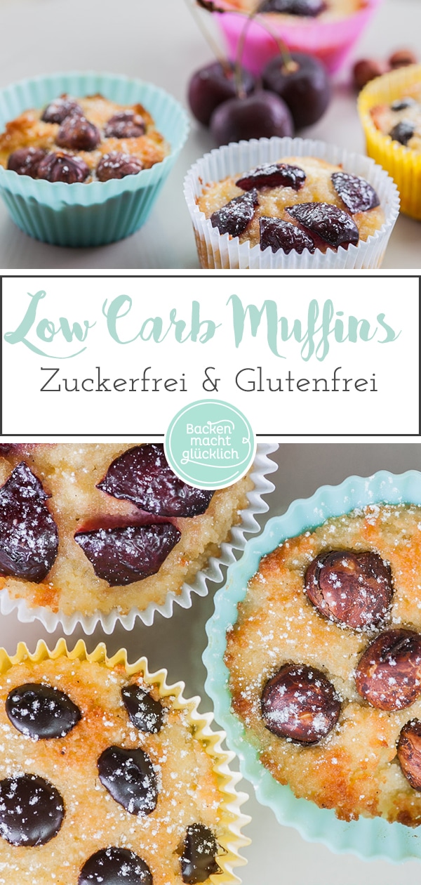 Das Rezept für gesunde Muffins ohne Zucker und Mehl ist nicht nur super lecker, sondern auch ganz einfach und schnell gemacht. Die Low Carb Muffins mit Mandeln und Kokosmehl kommen einfach immer gut an! #muffins #lowcarb #glutenfrei #zuckerfrei #backenmachtglücklich