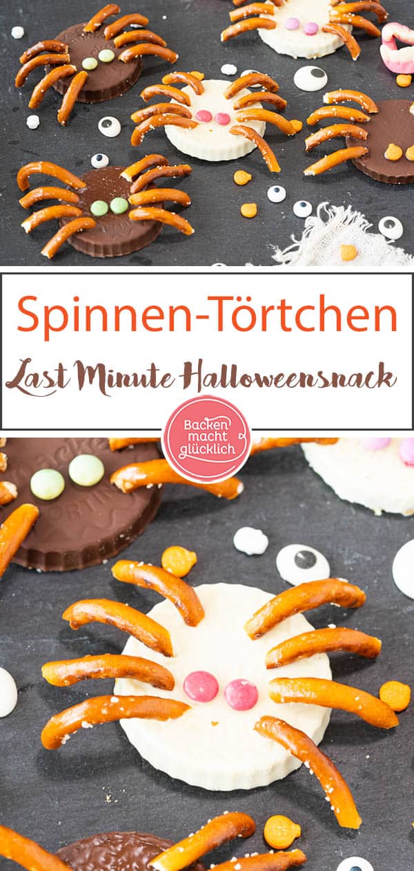 Einfache und schnelle Halloween-Snack-Ideen: Spinnen-Törtchen, Augen-Männchen und Grabstein-Pudding. Diese witzigen Ideen fürs Halloweenbuffet sorgen garantiert für gute Laune!