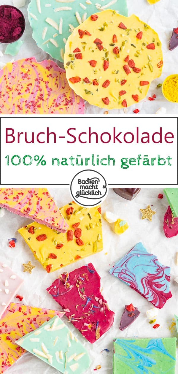 Bunte Schokolade selber machen ist ganz einfach: Mit diesem Rezept für natürlich gefärbte Schokotafeln habt ihr im Nu ein tolles Geschenk. Egal, ob blaue Schokolade oder rote Schokolade, hier gibt´s Tipps zum Schokolade einfärben