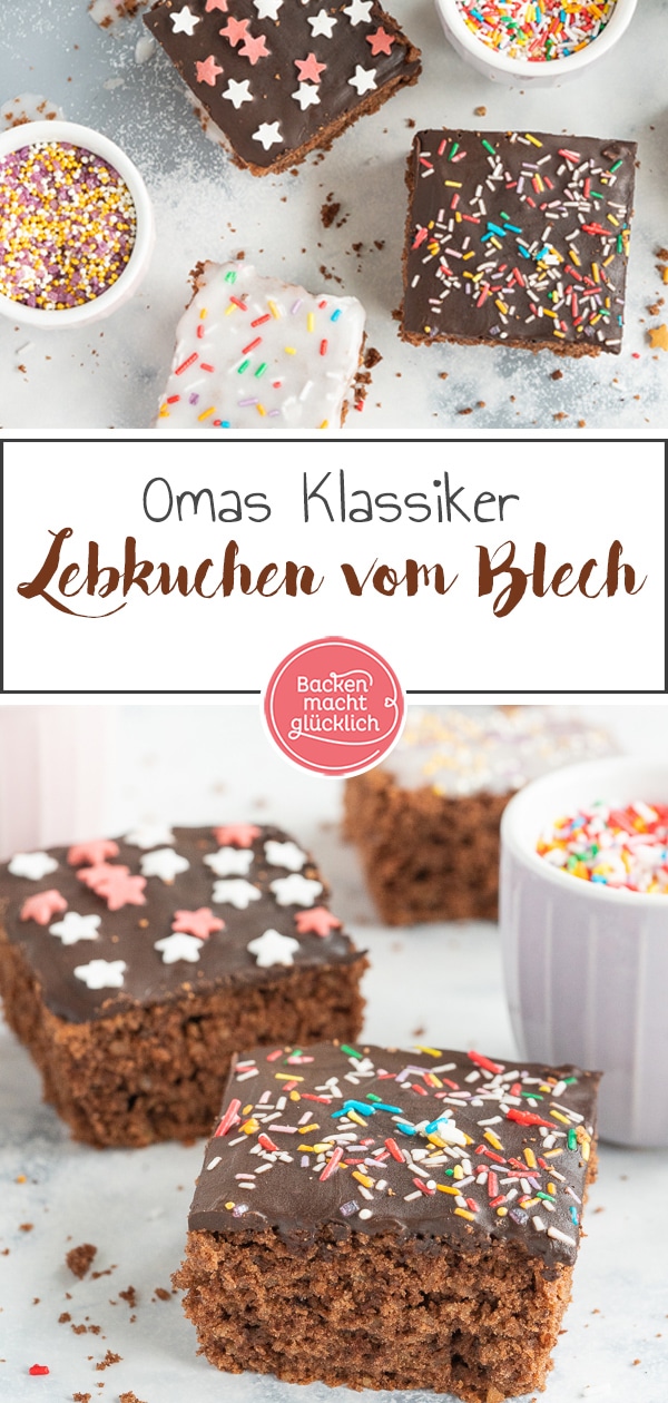 Omas Lebkuchen vom Blech ist ein echter Klassiker! Der leckere Blechkuchen mit Lebkuchengewürzen bringt euch super durch die Weihnachtszeit. 