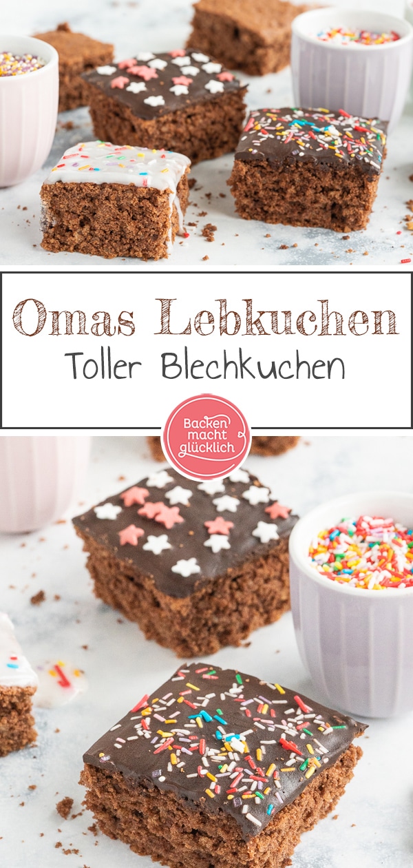 Omas Lebkuchen vom Blech ist ein echter Klassiker! Der leckere Blechkuchen mit Lebkuchengewürzen bringt euch super durch die Weihnachtszeit. 