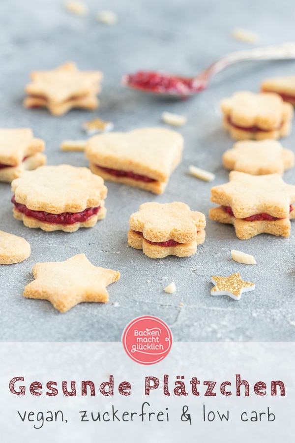 Die gesunden Plätzchen aus nur 2 Zutaten muss man einfach lieben! Die Low Carb Weihnachtsplätzchen sind super schnell und einfach gemacht und geeignet für eine vegane, glutenfreie und zuckerfreie Ernährung.