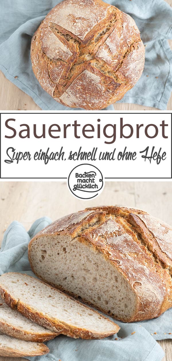 Das einfachste Sauerteigbrot ohne Hefe: Herrlich knusprig, absolut simpel und wirklich gelingsicher. Dieses Bauernbrot mit Weizen, Roggen und Sauerteig ist unser Liebling für jeden Tag!