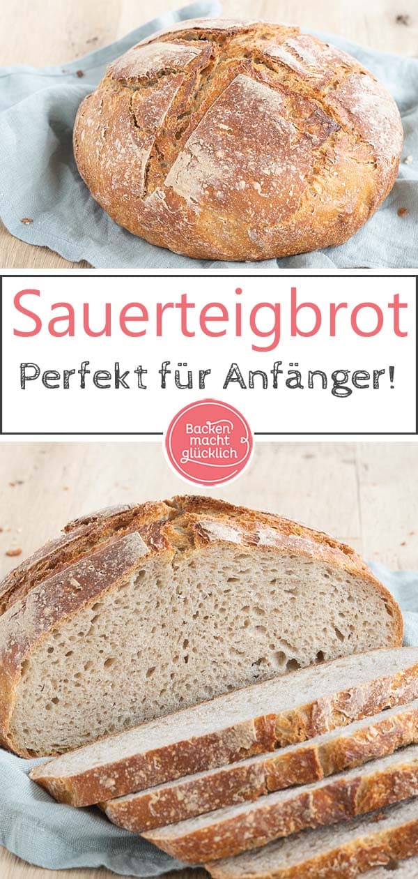 Das einfachste Sauerteigbrot ohne Hefe: Herrlich knusprig, absolut simpel und wirklich gelingsicher. Dieses Bauernbrot mit Weizen, Roggen und Sauerteig ist unser Liebling für jeden Tag!