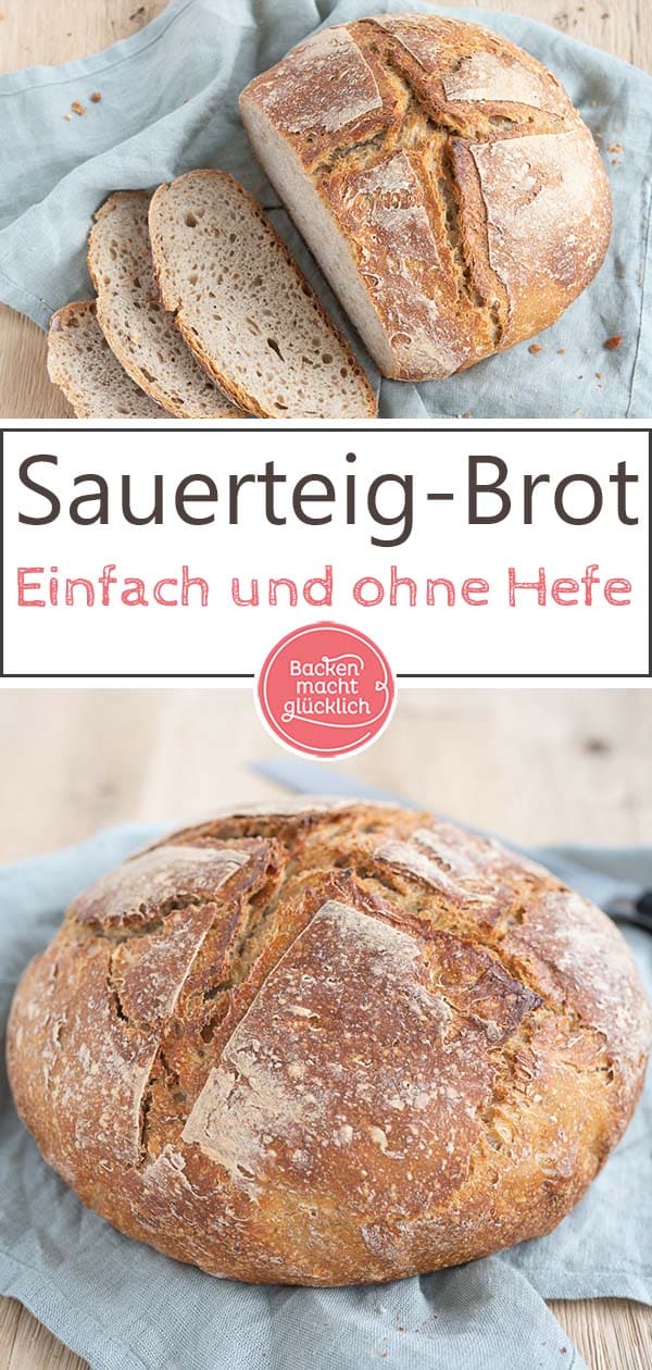 Das einfachste Sauerteigbrot ohne Hefe: Herrlich knusprig, absolut simpel und wirklich gelingsicher. Dieses Bauernbrot mit Weizen, Roggen und Sauerteig ist unser Liebling für jeden Tag!