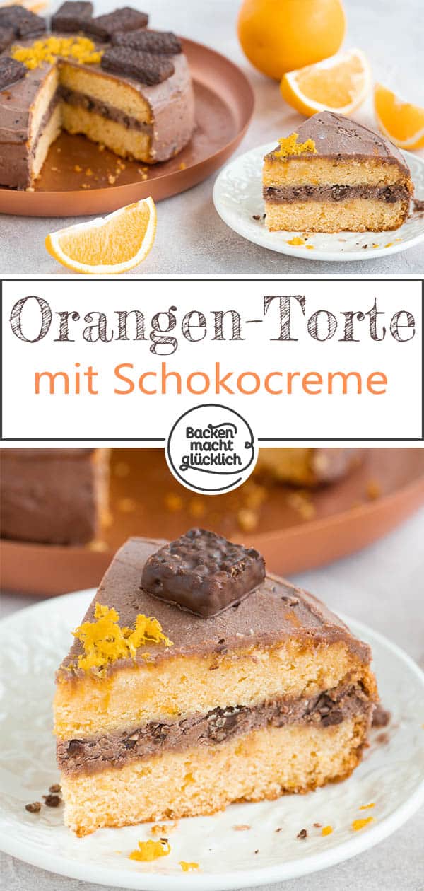 Köstliche Schoko-Orangen-Torte: Saftiger Boden aus Orangen-Rührteig und eine himmlische Schoko-Crisp-Creme: Diese einfache Schokoladentorte mit Orange ist nicht kompliziert, verspricht aber großen Genuss!