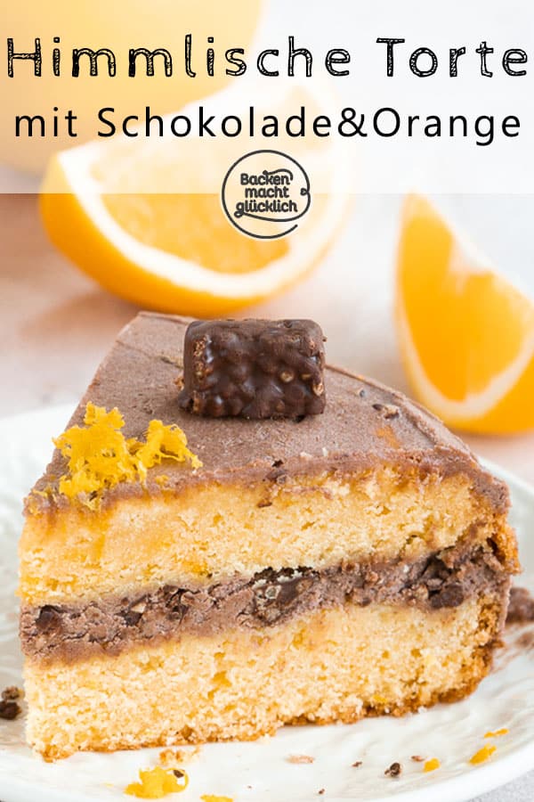 Köstliche Schoko-Orangen-Torte: Saftiger Boden aus Orangen-Rührteig und eine himmlische Schoko-Crisp-Creme: Diese einfache Schokoladentorte mit Orange ist nicht kompliziert, verspricht aber großen Genuss!