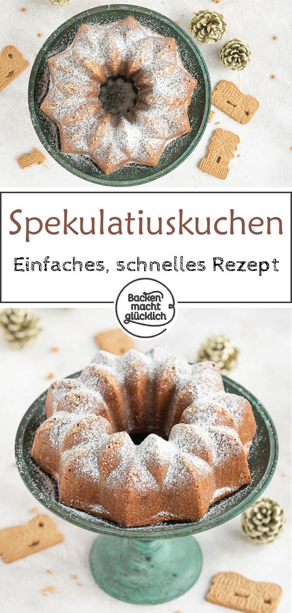 Köstlicher Spekulatiuskuchen mit Keks-Stücken: Da kommt Advents-Stimmung auf: Dieser aromatische Kuchen mit Spekulatiuskeksen ist das perfekte Gebäck für den nächsten Kaffeeklatsch!