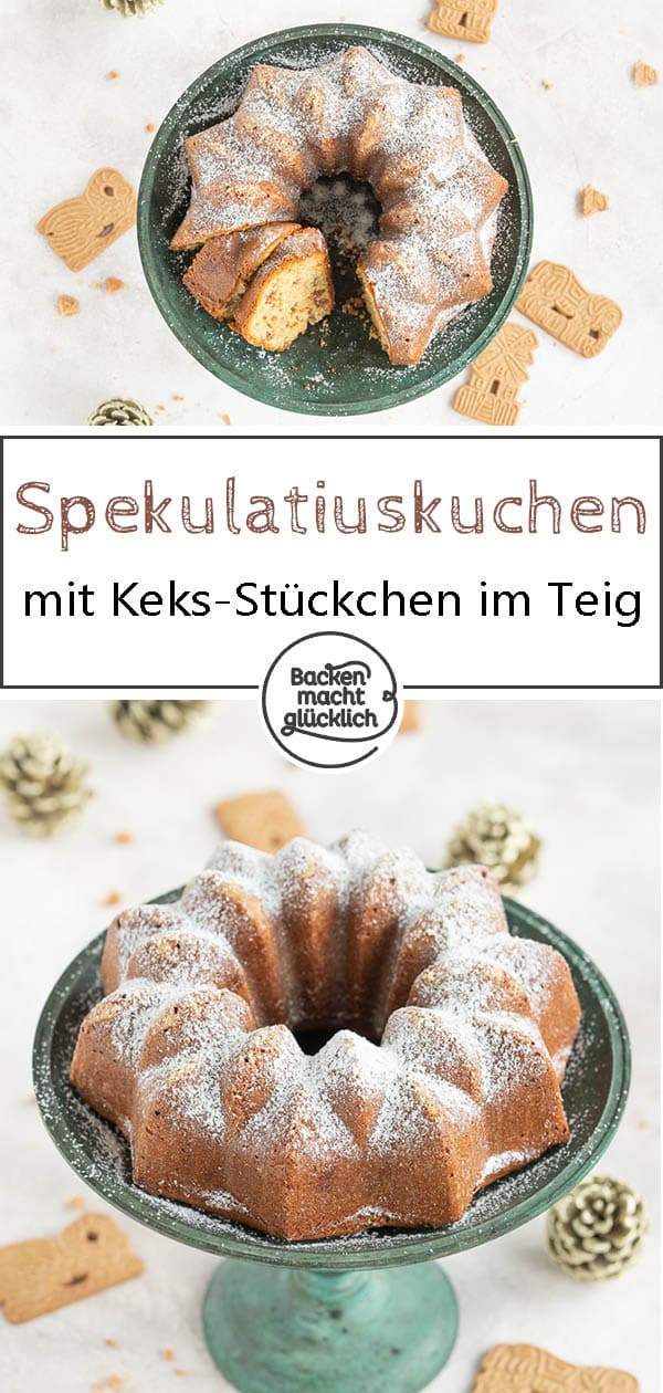 Köstlicher Spekulatiuskuchen mit Keks-Stücken: Da kommt Advents-Stimmung auf: Dieser aromatische Kuchen mit Spekulatiuskeksen ist das perfekte Gebäck für den nächsten Kaffeeklatsch!