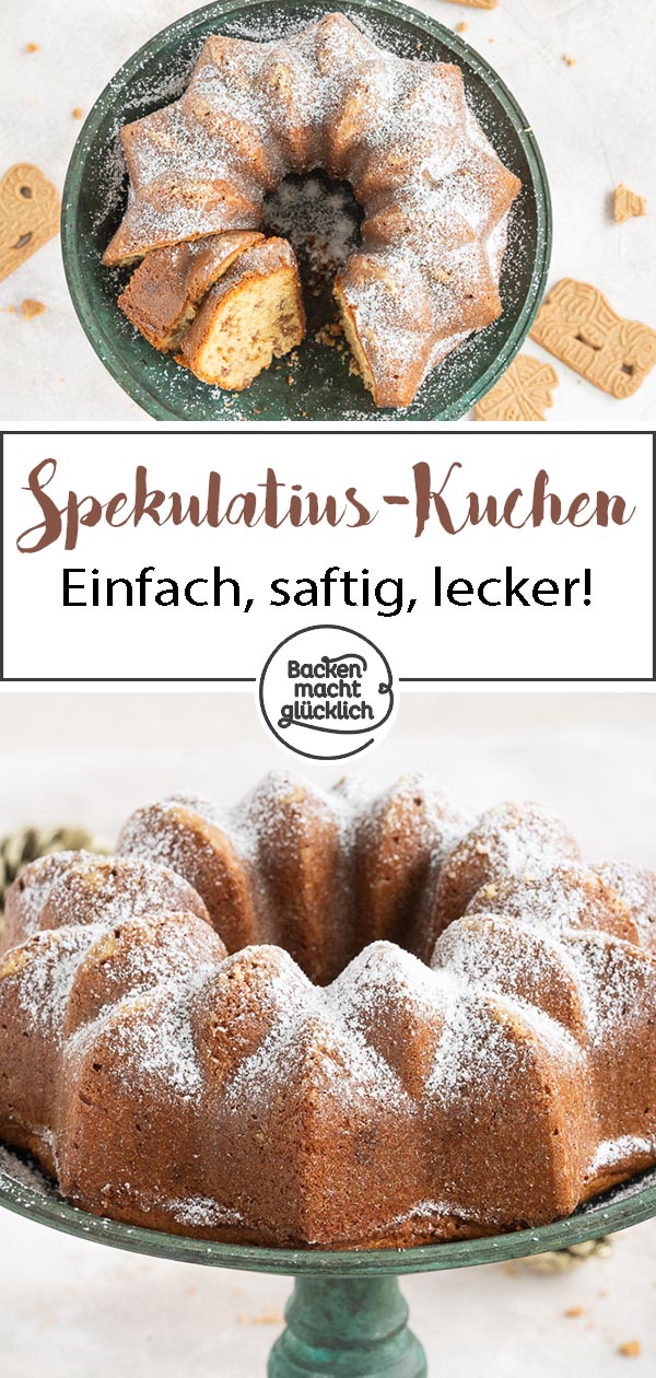 Köstlicher Spekulatiuskuchen mit Keks-Stücken: Da kommt Advents-Stimmung auf: Dieser aromatische Kuchen mit Spekulatiuskeksen ist das perfekte Gebäck für den nächsten Kaffeeklatsch!