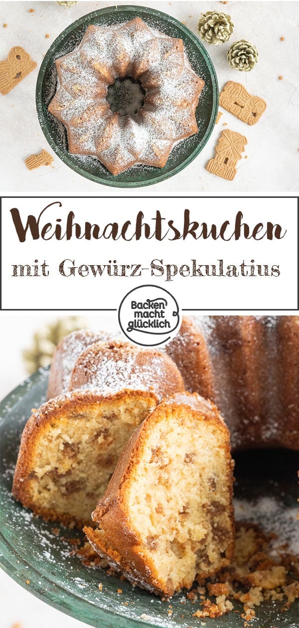 Köstlicher Spekulatiuskuchen mit Keks-Stücken: Da kommt Advents-Stimmung auf: Dieser aromatische Kuchen mit Spekulatiuskeksen ist das perfekte Gebäck für den nächsten Kaffeeklatsch!