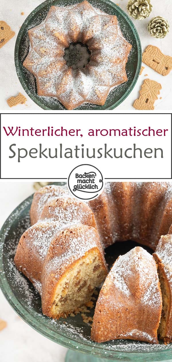 Köstlicher Spekulatiuskuchen mit Keks-Stücken: Da kommt Advents-Stimmung auf: Dieser aromatische Kuchen mit Spekulatiuskeksen ist das perfekte Gebäck für den nächsten Kaffeeklatsch!