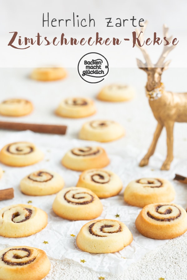 Die kleinen Zimtschnecken-Plätzchen aus Mürbeteig müsst ihr unbedingt mal ausprobieren! Super softe Zimt-Kekse mit himmlischem Karamell-Aroma.