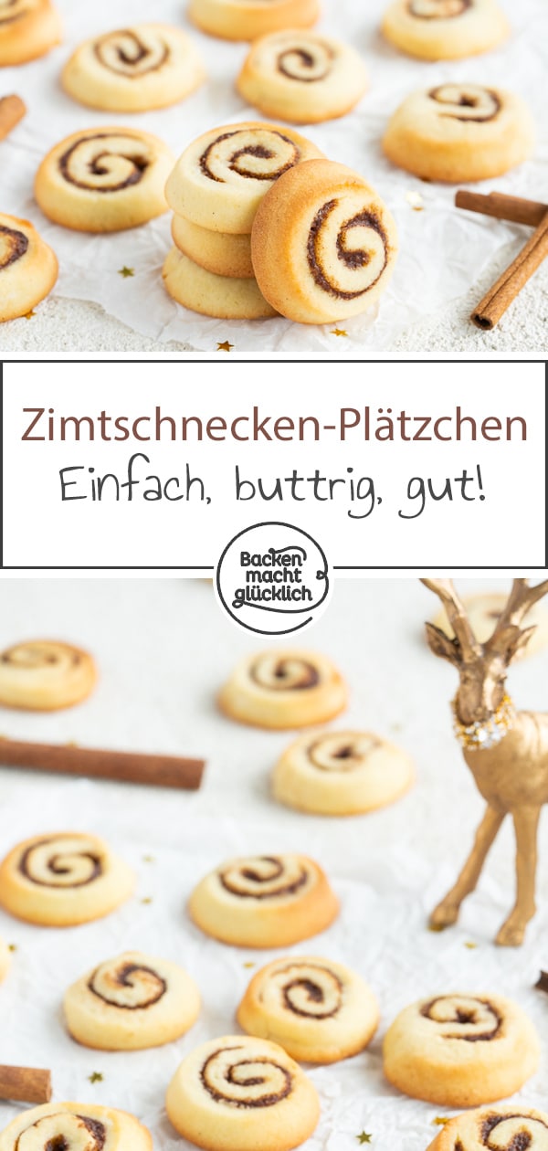 Die kleinen Zimtschnecken-Plätzchen aus Mürbeteig müsst ihr unbedingt mal ausprobieren! Super softe Zimt-Kekse mit himmlischem Karamell-Aroma.